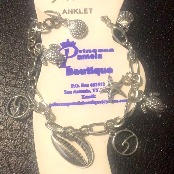 🔵Wave Turtle Shell Silver Tone Chain Link Anklet - Picture 3 of 3